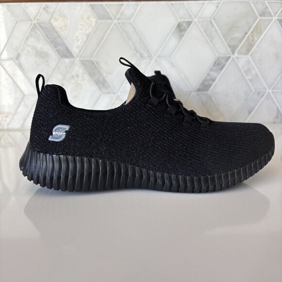 8.5 Charlize Black Textile Padded Sole Slip On Lace Decor Pull Low Top Sneaker - Picture 7 of 14